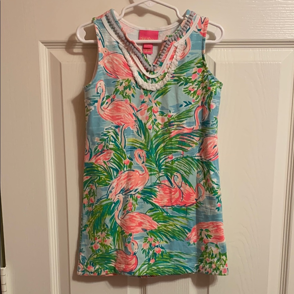 Lilly Pulitzer Pink and Blue Flamingo Dress